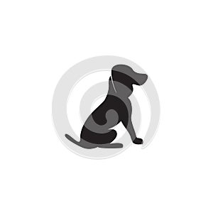 Dog silhouette logo design vector template