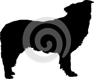 Dog silhouette sign vector illustration. Black dog shape over white background. Protection concept. Vet clinics logo conceptual