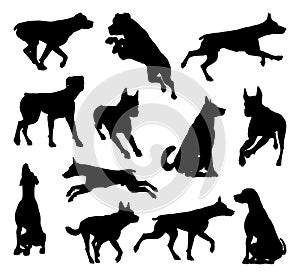 Dog Silhouettes Animal Set