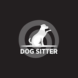 Dog sitter logo icon design vector template