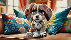 dog sitting on the coucht