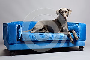 dog on a sofa represents the epitome of homey comfort and domestic bliss.