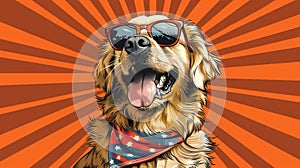 Dog Sporting Sunglasses and Red Bandanna for Fun Outdoor Adventures