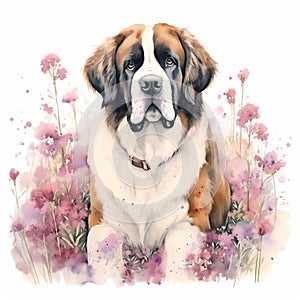 Dog_St_Bernard_Serenity_Watercolor2