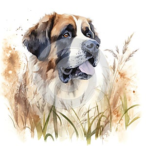 Dog_St_Bernard_Serenity_Watercolor4