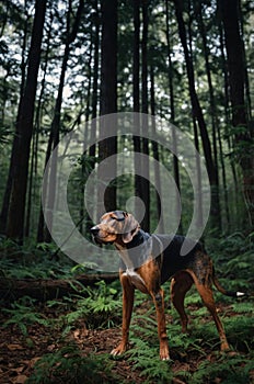Majestic Treeing Walker Coonhound in the Forest