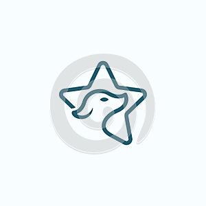 Dog Star icon logo vector design