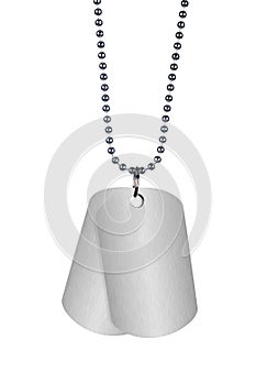 Dog tags on white photo