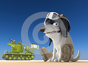 Dog tanker 3d illustration