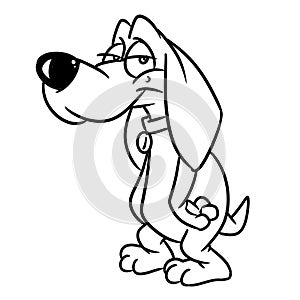 Dog tired animal character illustration cartoon