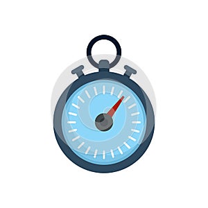 Dog training stopwatch icon flat isolated vector