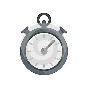 Dog training stopwatch icon flat isolated vector