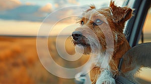 Dog travel by car Looking Out Of Car Window