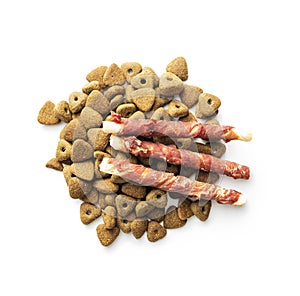 Dog treat sticks. Chewy sticks for dog and dry kibble