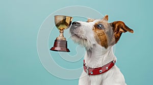 The dog with a trophy.AI generated image