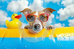 dog vacation, AI generated