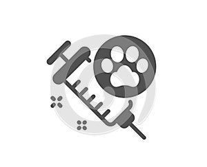 Dog vaccination icon. Veterinary clinic sign. Vector