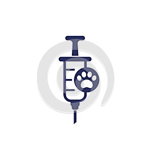 dog vaccination icon on white