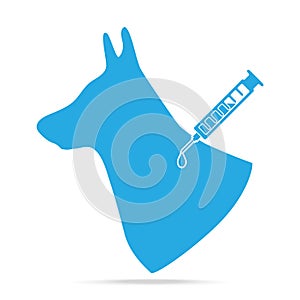 Dog vaccine to prevent illness icon, medical concept