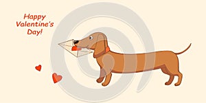 Dog with valentine letter