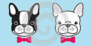 Dog vector french bulldog bow tie character cartoon illustration doodle