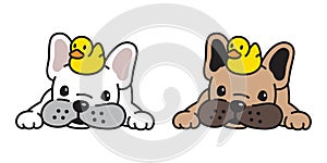 Dog vector french bulldog duck rubber icon cartoon character puppy logo illustration doodle