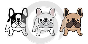 Dog vector french bulldog icon cartoon character puppy breed logo illustration