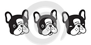 Dog vector french bulldog icon cartoon character puppy head logo illustration black