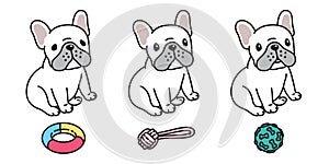 Dog vector french bulldog icon character cartoon puppy bone food bowl toy breed logo illustration doodle