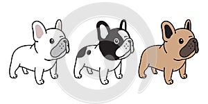 Dog vector french bulldog icon character cartoon puppy breed logo illustration doodle