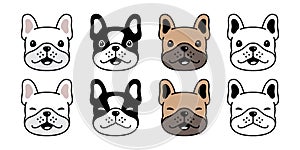 Dog vector french bulldog icon face head smile pet puppy cartoon character symbol illustration doodle design