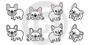 Dog vector french bulldog logo icon cartoon character illustration symbol white