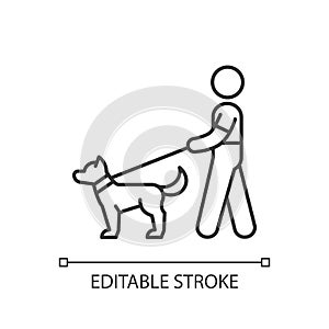 Dog walker linear icon