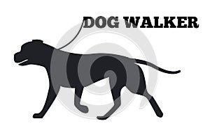 Dog Walker Logo Design Canine Animal Black Icon