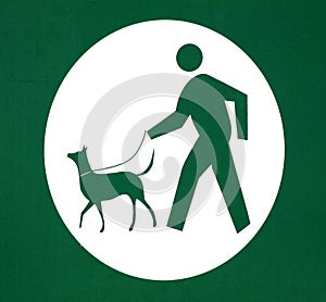 Dog Walking on Leash Sign