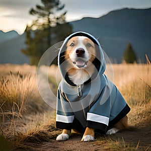 Dog wearing clothes looking cute - ai generated image