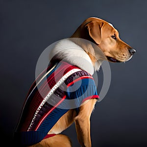 Dog wearing clothes looking cute - ai generated image