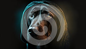 dog wearing a hood generative AI