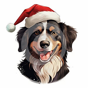 a dog wearing a santa hat