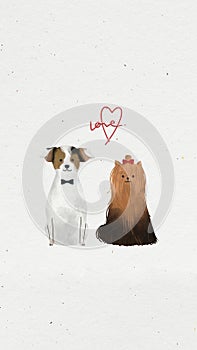 Dog wedding day mobile screen background