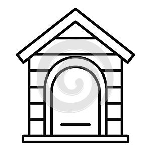 Dog wood house icon, outline style