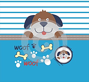 dog woof print vector art design