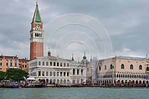 Doge`s palace and Campanile on Piazza San Marco, Venice, Italy