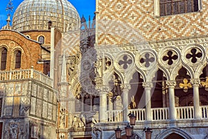 The Doge`s Palace and Cathedral of San Marco, Venice, Italy