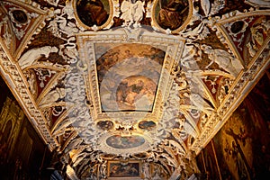 Interior The Doge`s Apartments in the Doge Palace Venice Italy