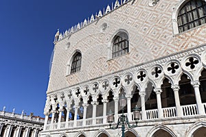 Doge`s Palace on Piazza San Marco, facade, Venice, Italy.