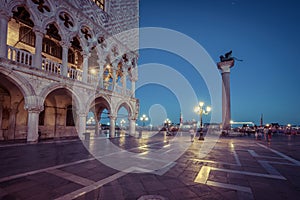 Doge`s Palace in the Piazza San Marco