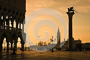 Doges Palace at dawn in Venice