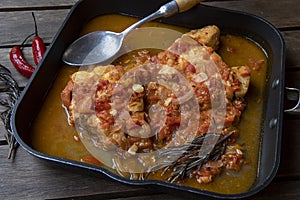 Dogfish moqueca, traditional food of Brazil