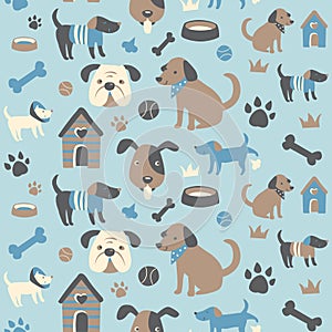 Doggy Collection Seamless Pattern